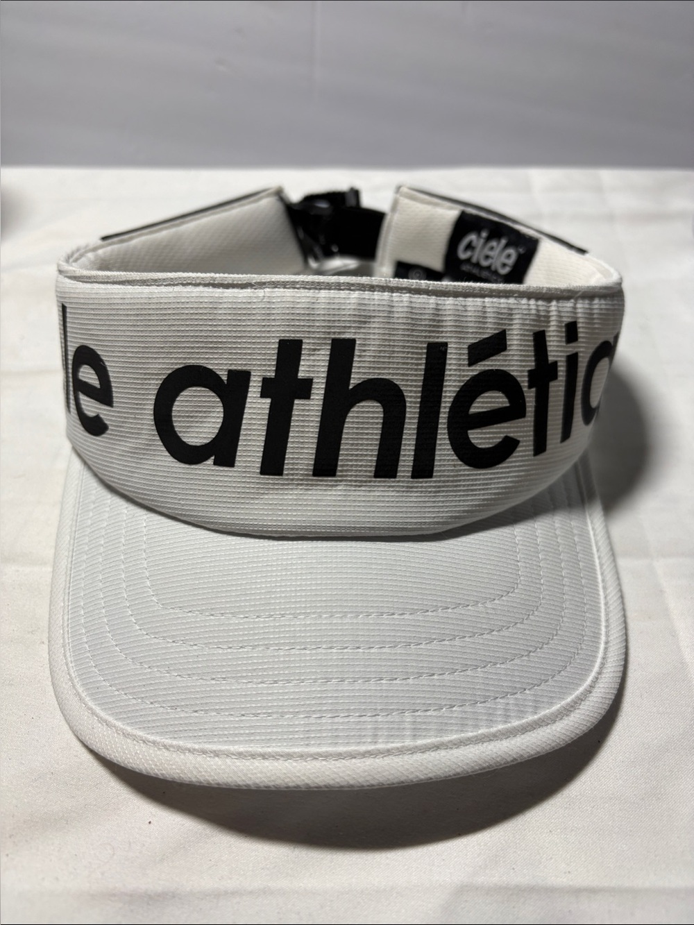 White Performance Visor with Bold Logo